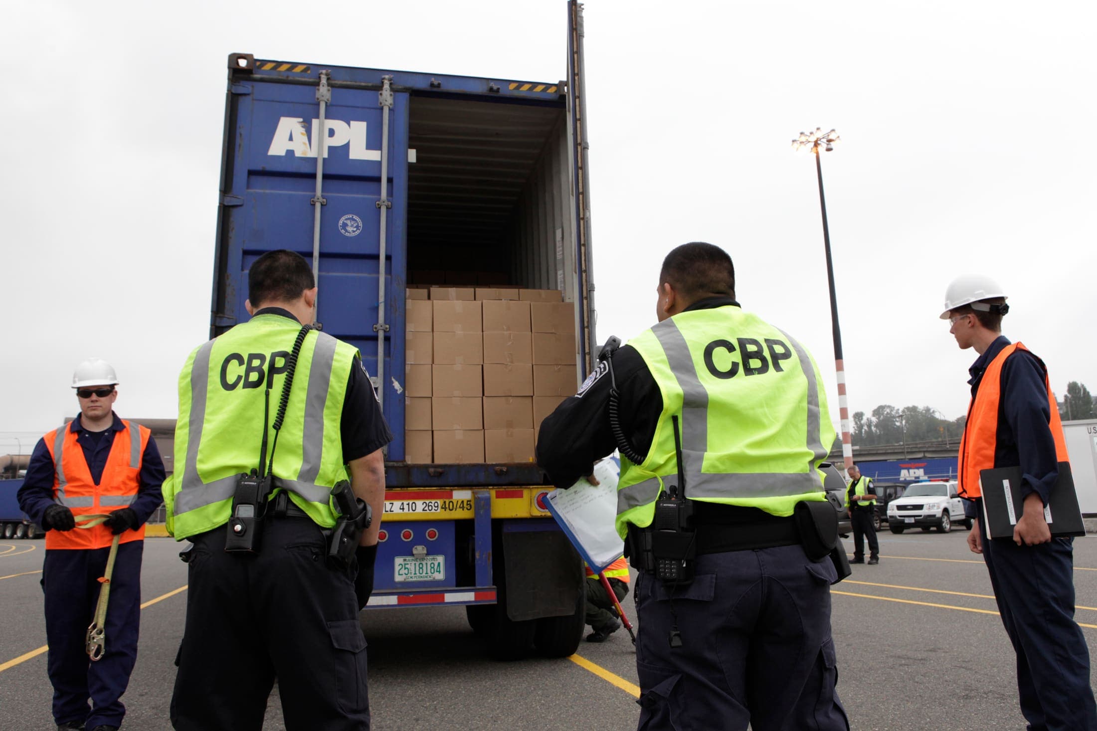 Customs port of entry inspection station